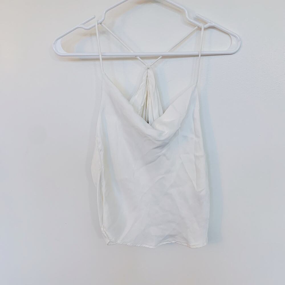 Zara Cowl Neck Satin Open Back Top